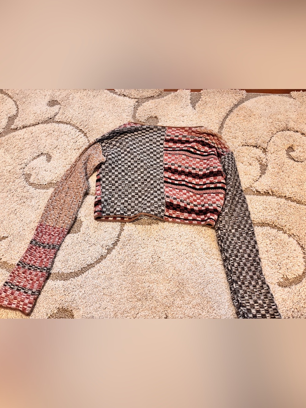 Free People Patchwork Cropped Cardigan - Picture 3 of 4
